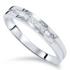 Pompeii3 3/8ct Mens Princess Cut Diamond Polished Wedding Ring 14K White Gold - 4 of 4