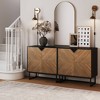 Nathan James Set of 2 Enloe Console Table with Wood Doors Black - 2 of 4