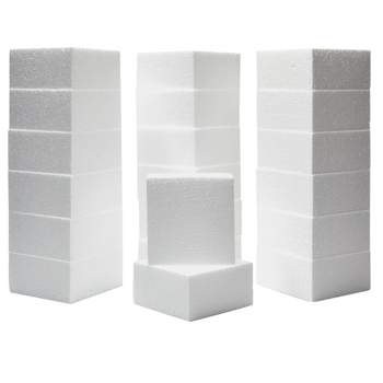 Juvale 12 Pack Foam Rectangle Blocks for Kids Crafts, Polystyrene Boards for DIY Sculpture (12x4x1 Inches)
