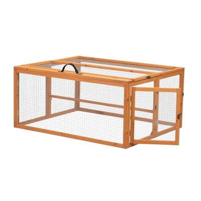 FURNIinspire Pet Crates and Houses, Rabbit Foldable Cage, Bunny Cages with Tray, Orange, 45.28"*37.01"*21.26"