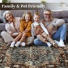 Washable Vintage Area Rug Non Slip Bordered Low Pile Soft Carpet Stain Resistant Throw Mat for Living Room Bedroom - 3 of 4