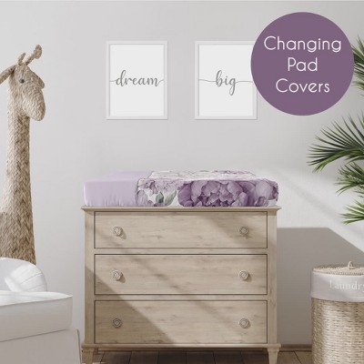 Lavender and Ivory Microfiber Floral Baby Crib Bedding Set