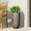 Sevobal Planters Round Indoor And Outdoor Planter For Flowers, Herbs, And Plants, Elegant Design And Simple Texture, Beige, 14"*14"*27" - 4 of 4