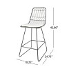 CAVINAS Outdoor Counter Stools with Cushions,Woven Wire Metal Bar Stools,Modern Accent Chairs with Footrest,Water Resistant Cushion - 4 of 4