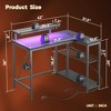 Bestier 42" Wide L-Shaped Gaming Desk with Power Outlets LED Lights and Reversible Storage Shelves & Hooks - 4 of 4