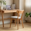Lyngins Solid Oak Armless Dining Chair, Wooden Armless Chair with Upholstered Cushion, Natural Kitchen Chair & Living Room Chair - 3 of 4
