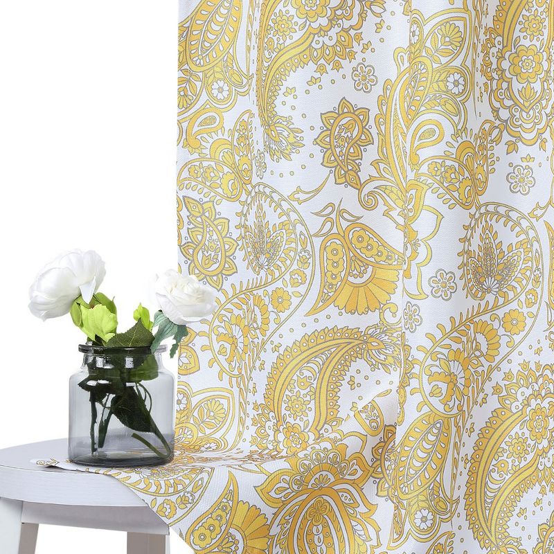 Paisley Floral Kitchen Tier Curtains for Bathroom Cafe Bedroom, 3 of 7