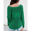 Sheer Tops for Women Summer Breathable Pullover Sweater Crochet Tops Long Sleeve Hollow Out Beach Summer Sweater Beach Cover Ups - 3 of 3