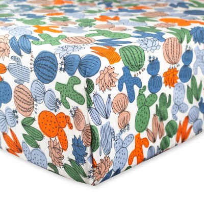 Image of Honest Baby Organic Cotton Fitted Crib Sheet - Cactus