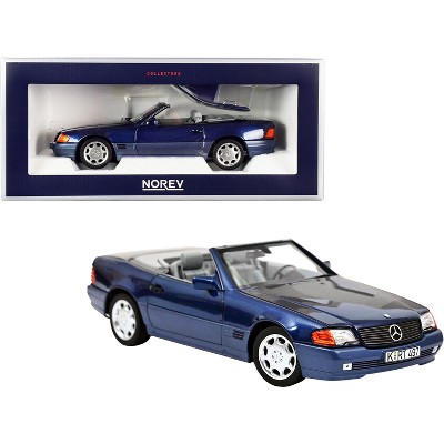 1989 Mercedes Benz 500 SL Convertible Dark Blue Metallic 1/18 Diecast Model Car by Norev