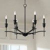 Franklin Iron Works Austin Semi Gloss Black Chandelier 28 1/2" Wide Modern Industrial 6-Light Candelabra Fixture for Dining Room - 2 of 4