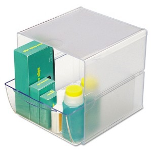 Deflecto Desk Cube with Drawer Clear 7-1/8 x 6 x 6 350801 - 1 of 3