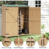 Outdoor Wooden Large Storage Cabinet Garden Shed Outside Wood Tool Organizer with Waterproof Roof Shelves - 3 of 4