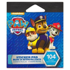 PAW Patrol 104ct Mini Sticker Pad: Birthday & Back-To-School Party Favors, Reusable Stickers, Nickelodeon Theme - 1 of 3