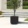 LuxenHome 17.3-Inch Round Black Stripes MgO Planter - 2 of 4