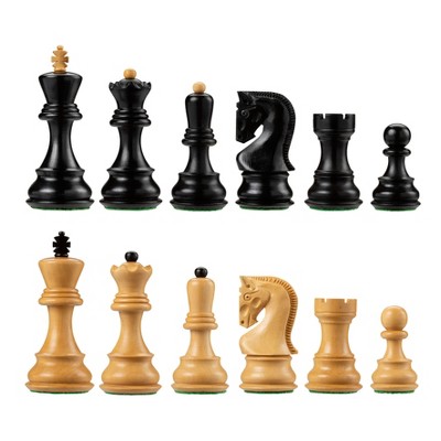 Bobby Fischer Zagreb Chess Pieces - Ebonized/Boxwood - 3.75 inch King