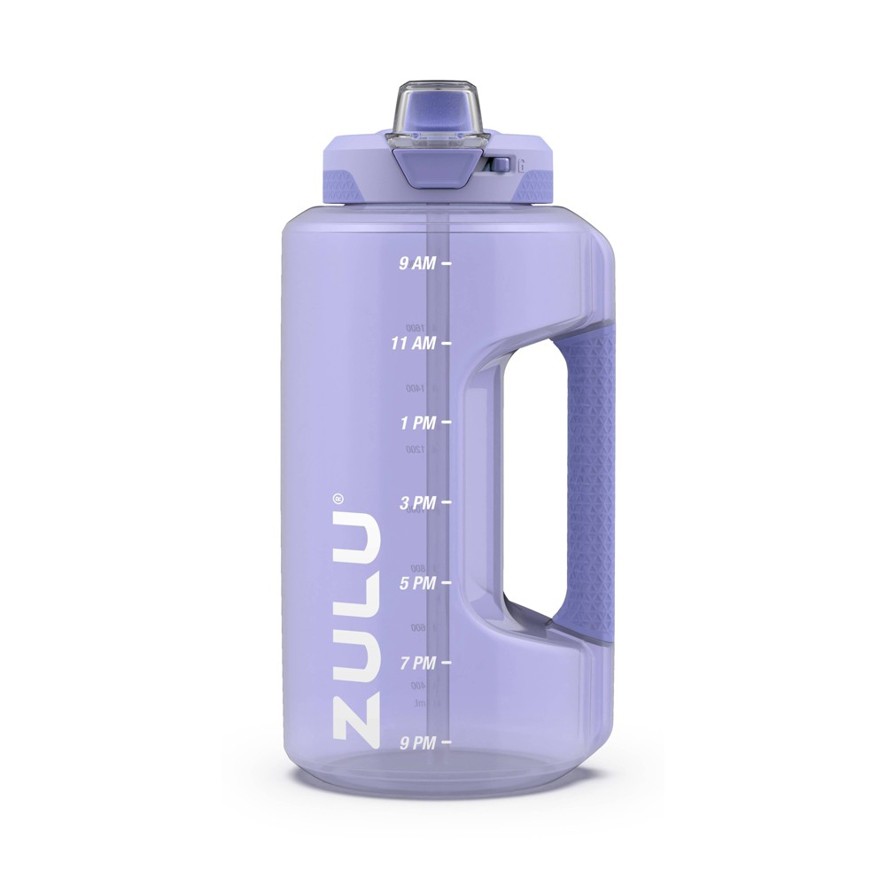 Zulu Goals Large Half Gallon Jug Water Bottle with Motivational Time Marker  Covered Straw Spout and Carrying Handle  64 Oz Tropical Violet - Half Gallon/ 64oz