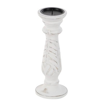 Elegant White Mango Wood Candle Lantern Trio, 18" Height