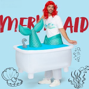 Syncfun Funny Halloween Inflatable  Costumes Mermaid Blow-up Costumes for Halloween Cosplay Party Adults - 1 of 4