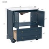 30'' Modern Bathroom Vanity with Ceramic Sink, Freestanding Storage Cabinet with Soft Close  Doors, Drawer & Gold Handles, Blue - ModernLuxe - 3 of 4