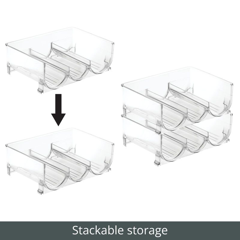 mDesign Plastic Free-Standing Stackable Water Bottle Storage Rack, 3 of 7
