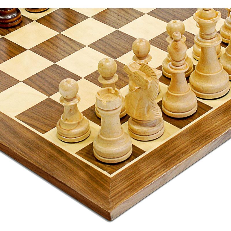 WE Games Classic Staunton Wood Chess Set, Wood Board 15 in., 3.75 in. King, 3 of 9