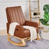 VECELO Modern Glider Rocker Chair with USB Port Armchair & Side Pocket, Faux Leather Upholstered Rocking Chair for Living Room Balcony - 2 of 4