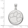 Black Bow Jewelry 10k White Gold Clemson Tigers NCAA Large Pendant - 2 of 3