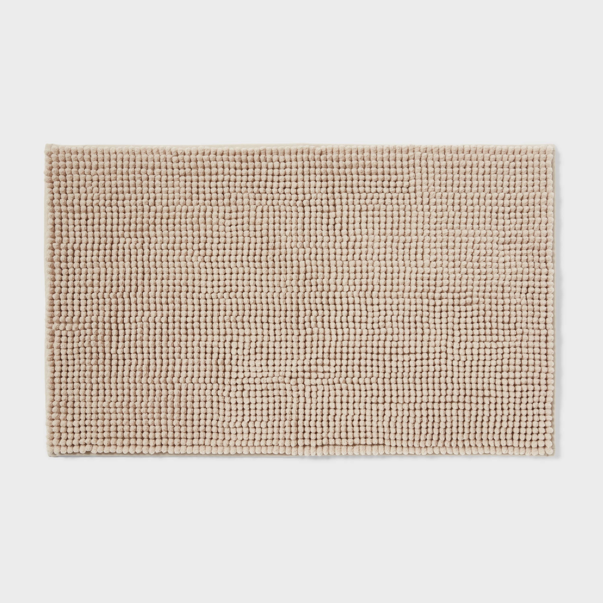20"x34" Low Chenille Memory Foam Bath Rug Tan - Threshold™