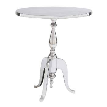 Traditional Aluminum Oval Accent Table Silver - Olivia & May