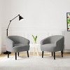 WestinTrends Alexandria 29" Wide Mid Century Modern Faux Shearling Barrel Accent Arm Chair (Set of 2) - 2 of 4