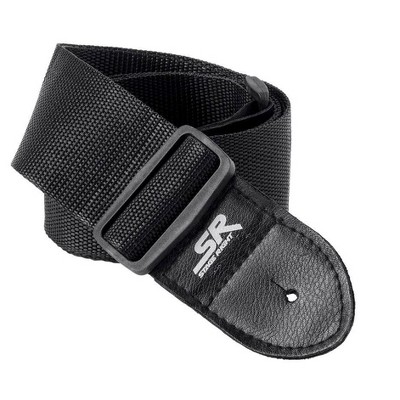 Monoprice Guitar Strap - 2 Inch - Black | With Synthetic Leather Ends, made of a smooth nylon  - Stage Right Series