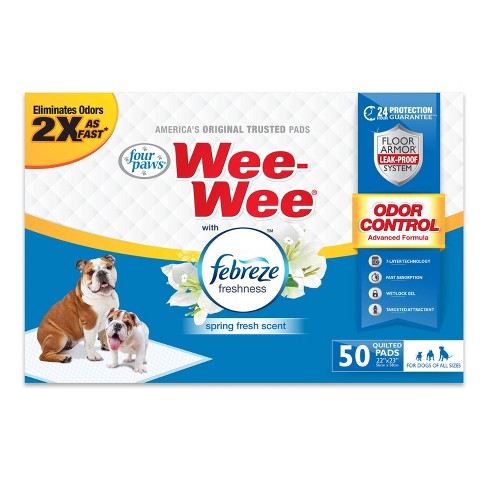 Four Paws Wee-Wee Odor Control with Febreze Freshness Dog Pads - 50ct - image 1 of 4