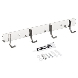 Unique Bargains Stainless Steel Wall Mounted Durable Waterproof Coat Hook Rack 1 Pc - 1 of 4