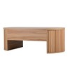 NicBex Natural Oval Lift-Top Coffee Table with Large Hidden Storage & Fluted Sides,Wooden Tea table Center Table for Living Room,Study - 2 of 4