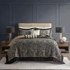 Gulches 5 Piece Queen Jacquard Bedspread Set with Throw Pillows,Black - 3 of 4