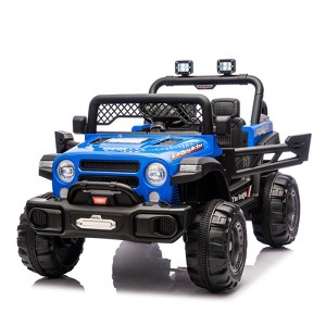 12V Electric Ride on Car for Kids, Battery Powered Truck w/Parent Remote Control, Off-Road Truck with Dual Motors, Wheel Suspension, LED Lights - 1 of 4