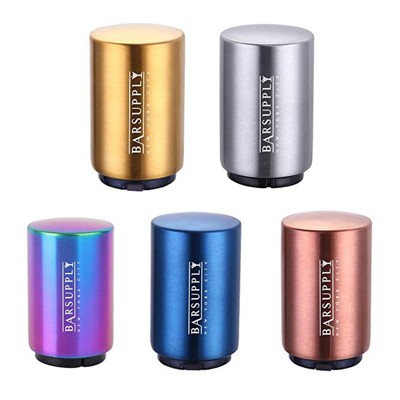 Bar Supply NYC Magnetic Beer Bottle Opener Push Down and Pop Off Cap Opener, Magnetic Cap Catcher, Stainless Steel, Easy to Use - 2 Pack
