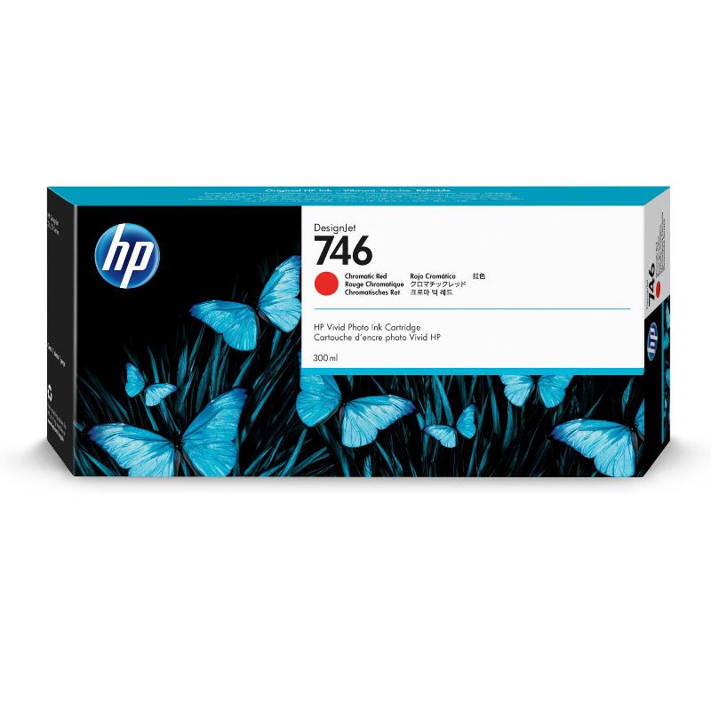 HP Inc. 746 300-ml Chromatic Red DesignJet Ink Cartridge, P2V81A, 1 of 5