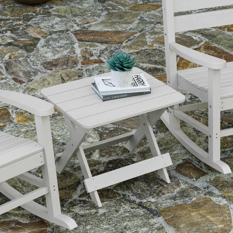 Merrick Lane Outdoor Folding Side Table, Portable All-Weather HDPE Adirondack Side Table, 5 of 13