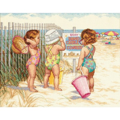 Dimensions Counted Cross Stitch Kit 14"X11"-Beach Babies (14 Count)