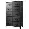 Tall Dresser with 10 Fabric Drawers, Storage Tower with Cabinet, Metal Frame, Organizer Units for Closet - 2 of 4
