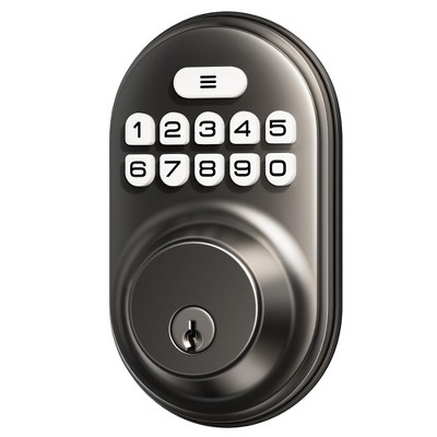 Itopfox Keyless Entry Electronic Door Lock with Keypad, Auto Lock, Anti-Peeking Password, Backlit & Easy Install Design for Home Security Matte Black