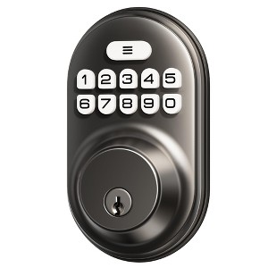 Itopfox Keyless Entry Electronic Door Lock with Keypad, Auto Lock, Anti-Peeking Password, Backlit & Easy Install Design for Home Security Matte Black - 1 of 4