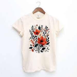 Simply Sage Market Women's Rustic Flowers Short Sleeve Garment Dyed Tee - 1 of 4