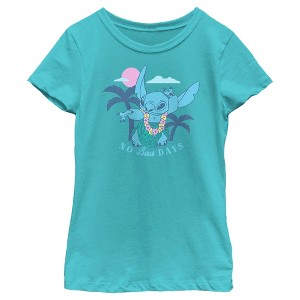 Girl's Lilo & Stitch No Bad Days Hula Stitch T-Shirt - 1 of 4