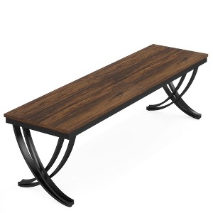 Lirago Brown 78.74" Industrial Double Desk Engineered Wood Metal Frame 29.53x78.74x27.56 Computer Workstation - 1 of 4