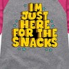 Girls' - Instant Message - I'm Just Here For The Snacks Shirt Tail Raglan Graphic T-shirt - 2 of 4