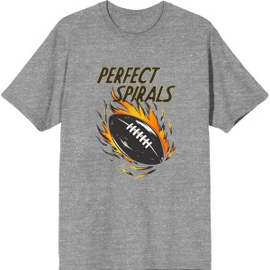 "Perfect Spirals" Flaming Football Adult Crew Neck Short Sleeve Tee - 1 of 2