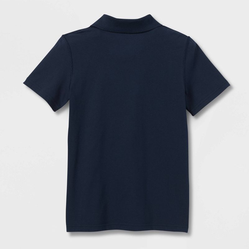 Boys' Adaptive Short Sleeve Polo Shirt - Cat & Jack™ Navy, 2 of 4
